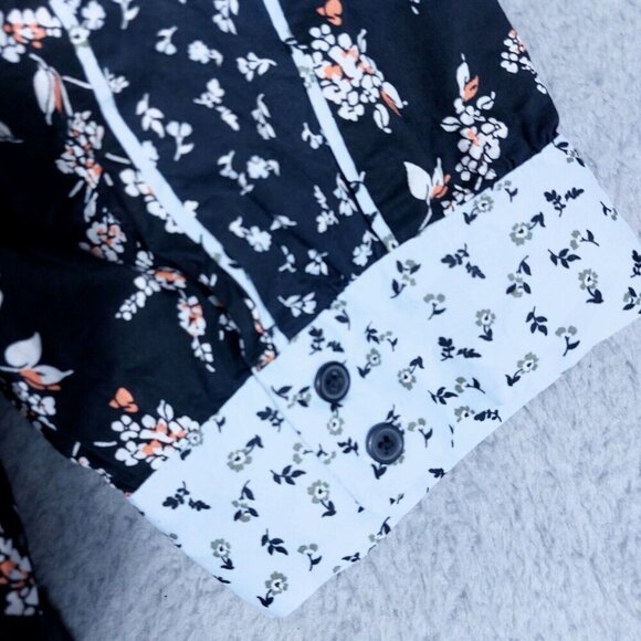 Ann Taylor Dress Women XXS Blue Floral Short Sleeve Tiered Prairie Cottage Core - Picture 15 of 16